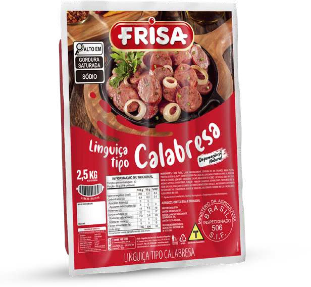 Embalagem original Linguiça Tipo Calabresa Frisa