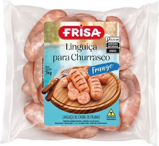 Embalagem linguiça para churrasco Frisa